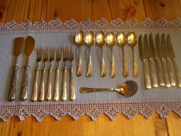 WMF Silber-Besteck"Wien" (Fächermuster), 20 Teile versilbert