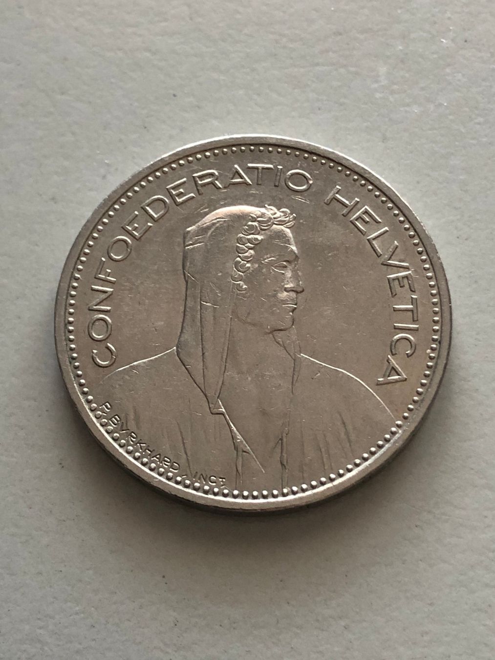 Tutti le monete: 5 Fr. 1989 mit vertiefter Randschrift – Usato da Schötz venduto da Odpa 1