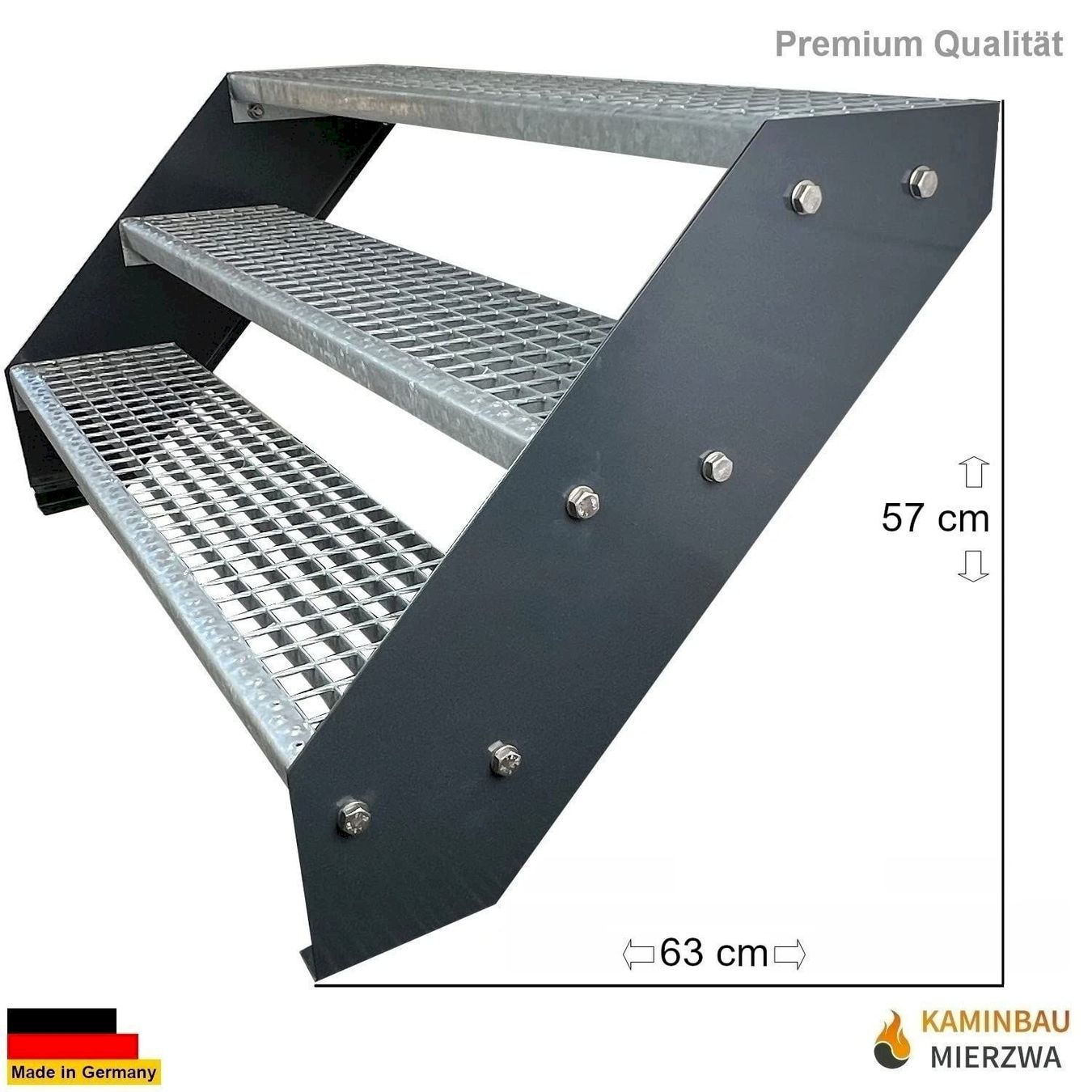 Sonstiges: Stahltreppe 3 Stufen 120x57cm anthrazit – Neu und originalverpackt aus Bottighofen von zaap 1