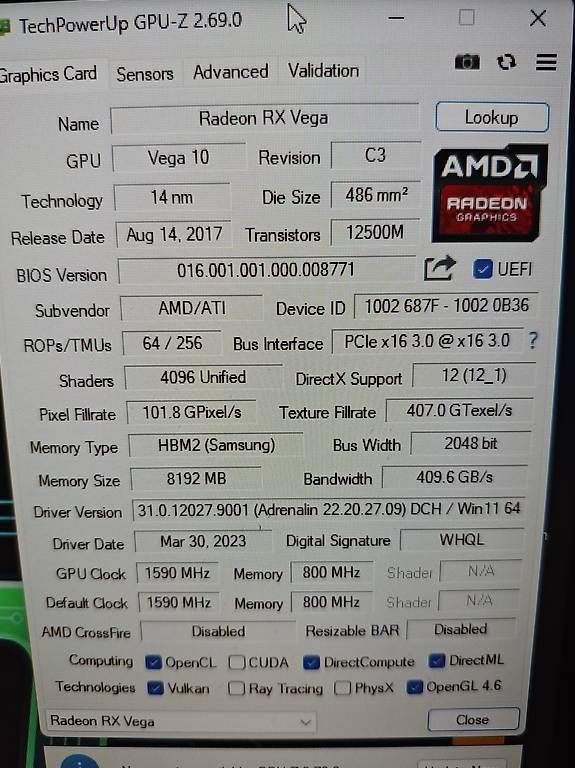 Amd Cartes graphiques: AMD Radeon Vega 64 – D'occasion à Neuenkirch par Metal_666 3