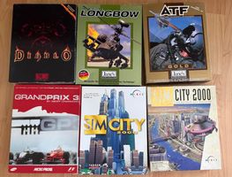 Lot Big Box Games: Diablo, Apache, ATF, GP3, Sim City