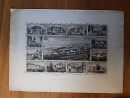 Gruppen Stich Souvenir de Neuchatel Rüdisüli Rorich 1860