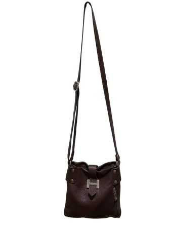 DESIGNER ITALY H - BAG  TASCHE BRAUN LEDER MEGA HINGUCKER
