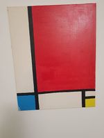 Quadro Moderno Geometria Omaggio a Piet Mondrian 40 L x 50 H