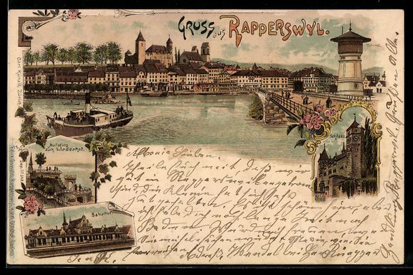 Ansichtskarten: Litho Rapperswyl /St. Gallen, Stadtansic – Gebraucht aus Berlin von bartko-reher