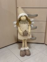 Dekofigur Engel mit Stern beige Stoff neuwertig