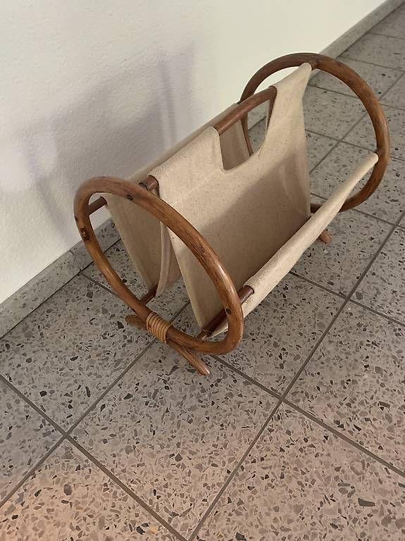 Autres articles pour la maison: Rarer Mid Century Bambus/Leinen Zeitugständer – D'occasion à Rothrist par Oddymanliane 2