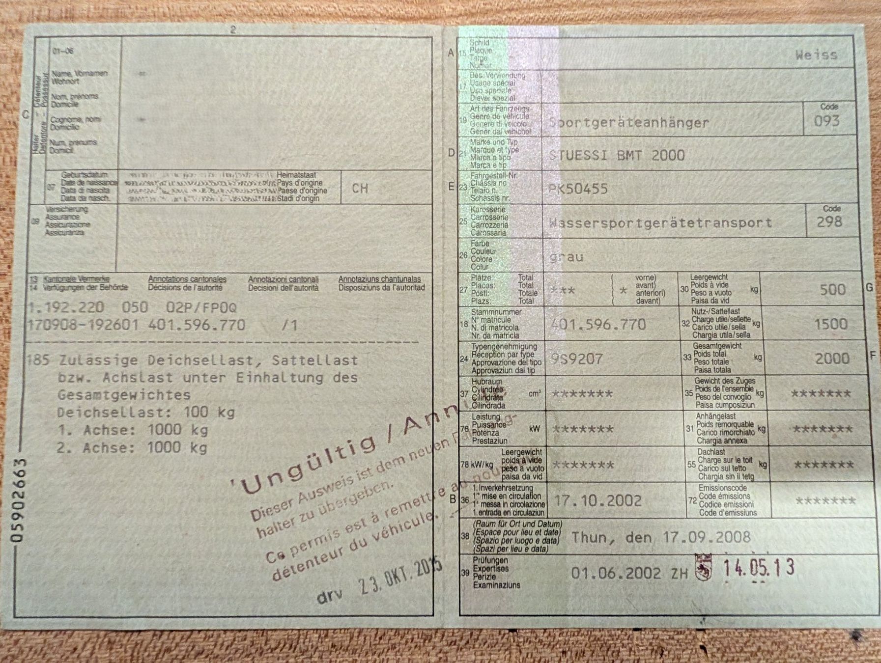 Stüssy Anhänger: Bootsanhänger Stüssi BMT2000 Baujahr 2001 – Gebraucht aus Engelberg von inf_x7ww 5