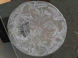 Dekorative Glasplatte, Durchmesser ca. 37 cm