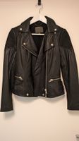 Coole schwarze Biker Lederjacke Grösse XS