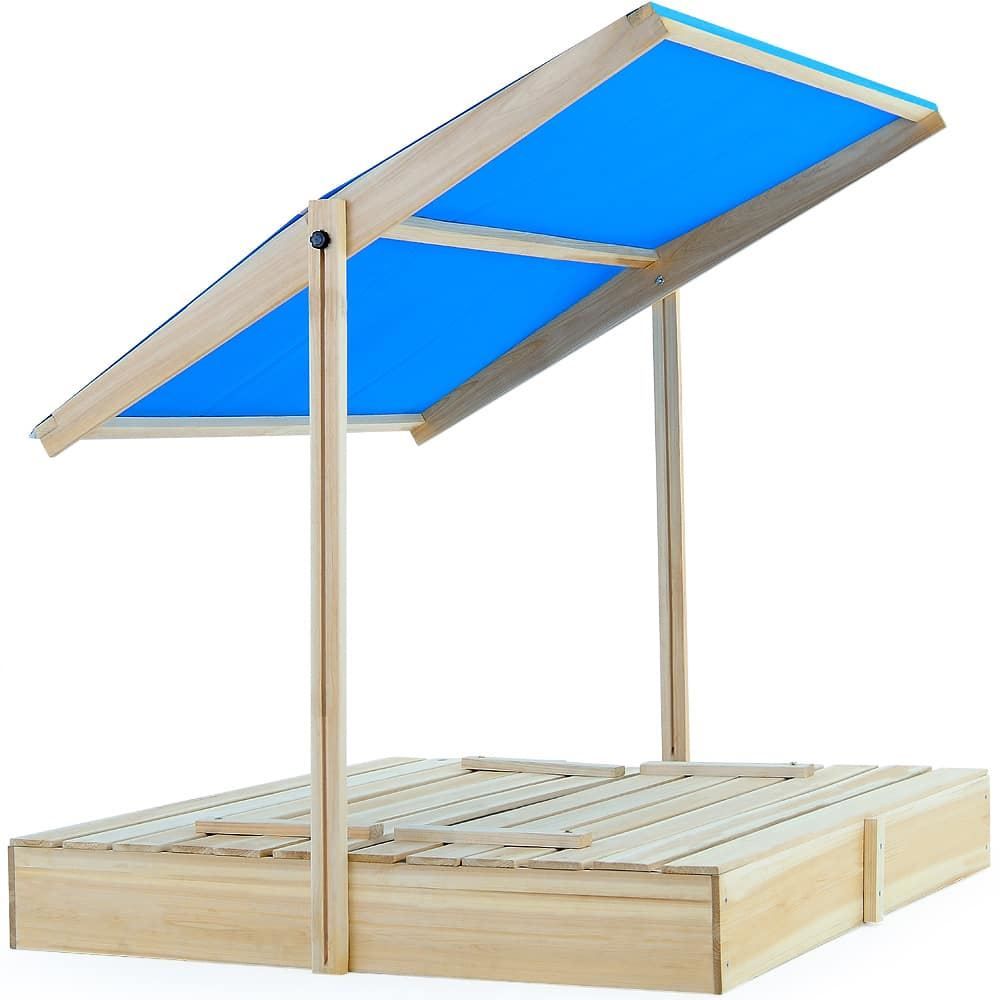 Sabbiera per bambini: Sandkasten120x120x120cm mit Sitzbänken – Nuovo e nell'imballaggio originale da Winterthur venduto da aredo 2