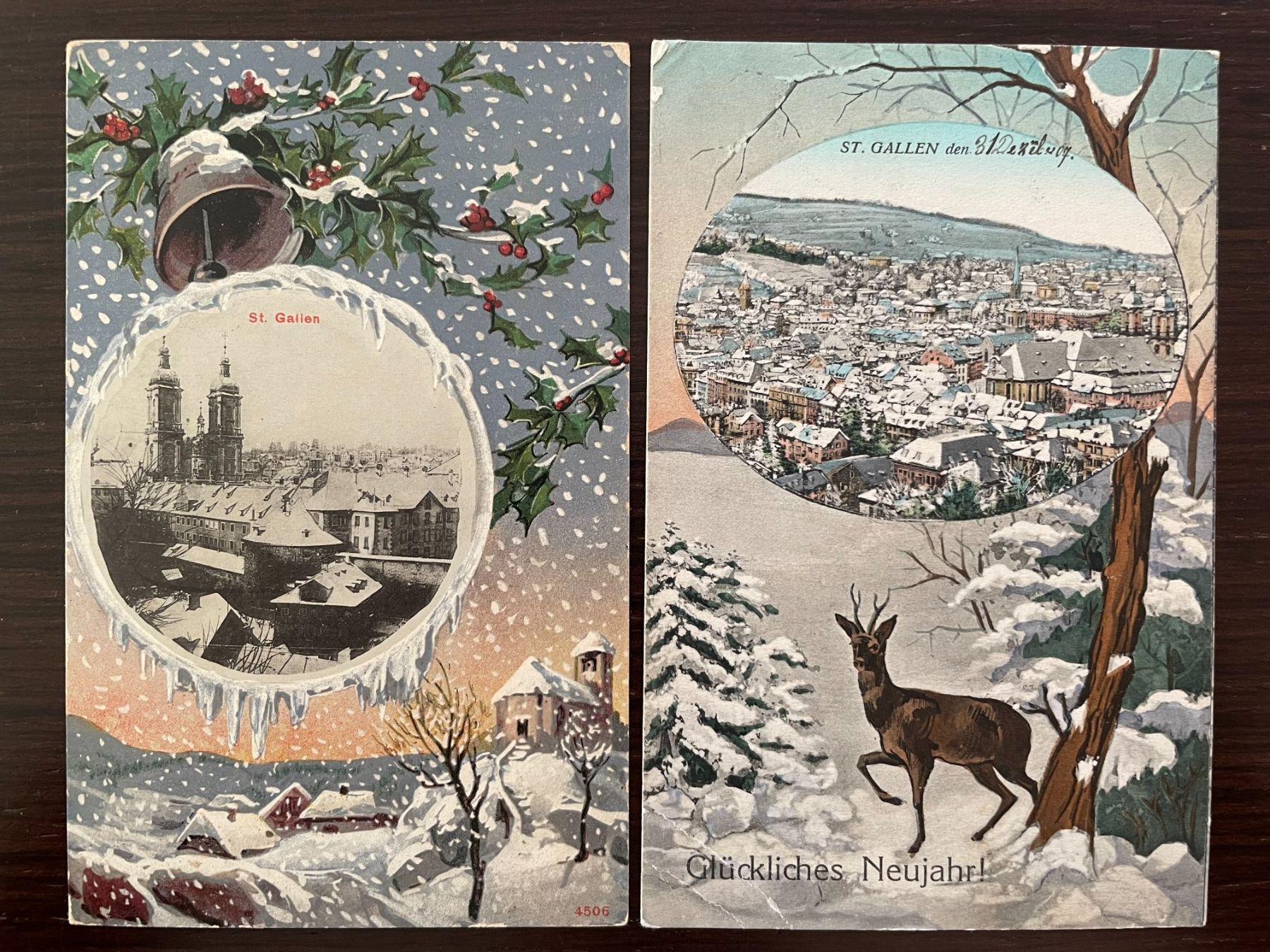 Cartoline postali: ST. GALLEN 9 SPEZIELLE Ansichtskarten, Jugendstil – Usato da Wald ZH venduto da TLILEF 7