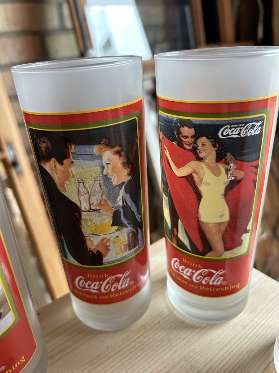Coca-Cola Verres: Speziell schöne alte Coca-Cola Gläser Set, 6 Stück. – D'occasion à Gwatt (Thun) par ate_6ng8 2