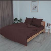 4-teiliges Bettwäsche-Set 200x220cm Kakao