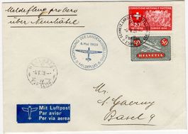 1939 Landi Meldeflug von ZÜRICH nach NEUCHÂTEL