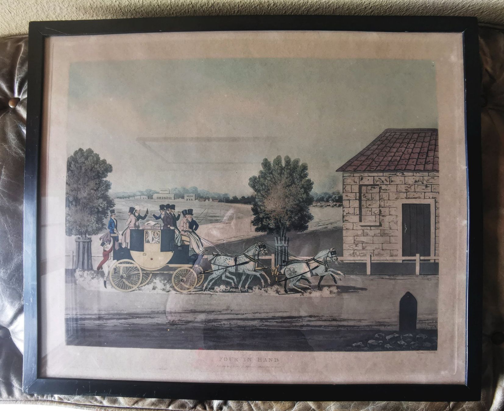 Cornici: Antikes Bild "Four in Hand", London ca. 1830-1840 – Usato da Dübendorf venduto da aschiduebendorf