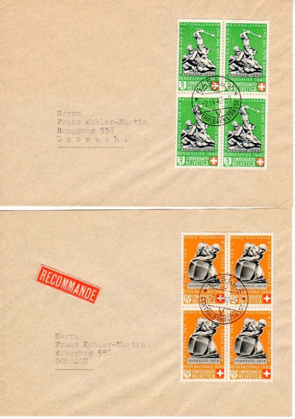 Alle Briefmarken: Bundesfeier 1940 – Gebraucht aus Wolhusen von Curver9