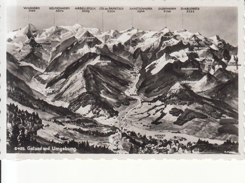 Cartoline postali: Gstaad und Umgebung, ca. 1940 – Usato da Bürglen TG venduto da StampGraf