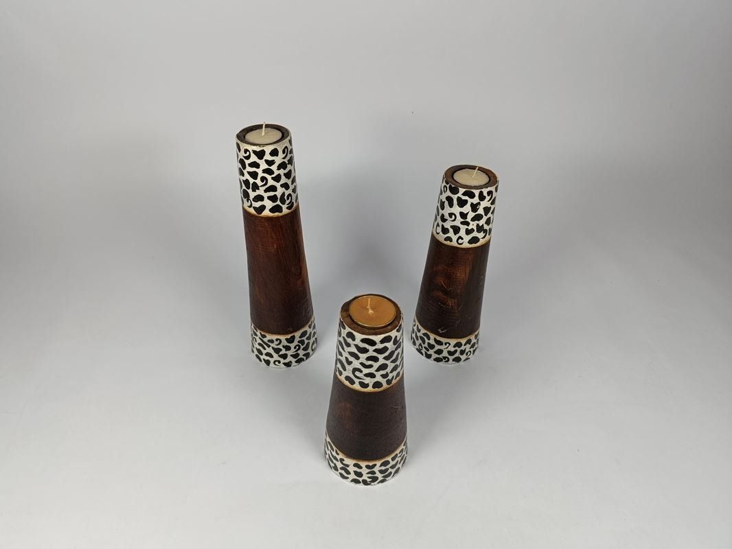 Portacandele: 3 Bougeoirs en bois – Usato da Thielle venduto da Plusvalue_Neuchatel
