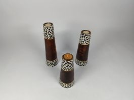 3 Bougeoirs en bois