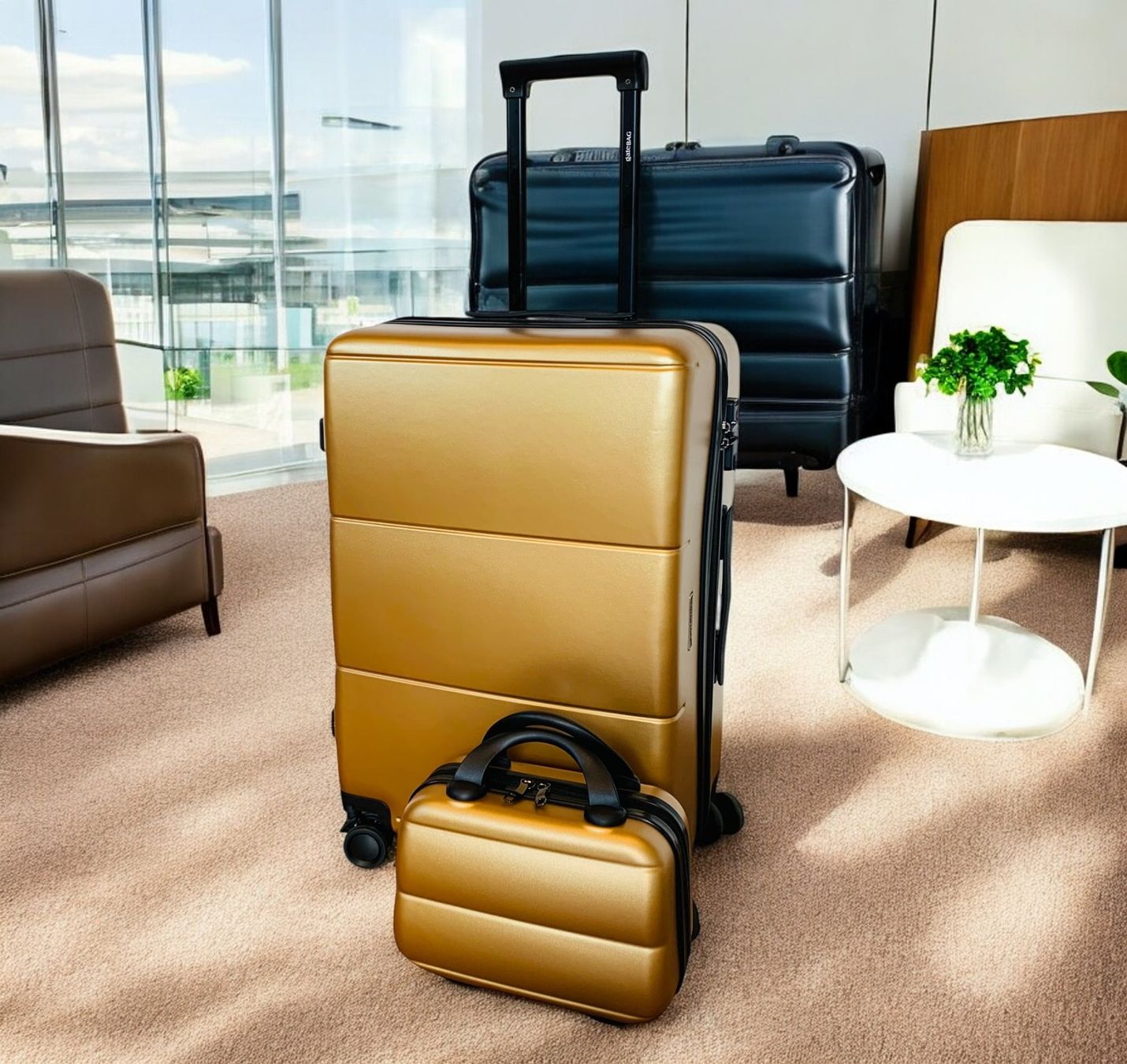 Reisekoffer: 2er gateBAG Koffer Gepäck SET Grösse L 67cm GOLD NEU – Neu und originalverpackt aus Bergdietikon von shopAgent 5