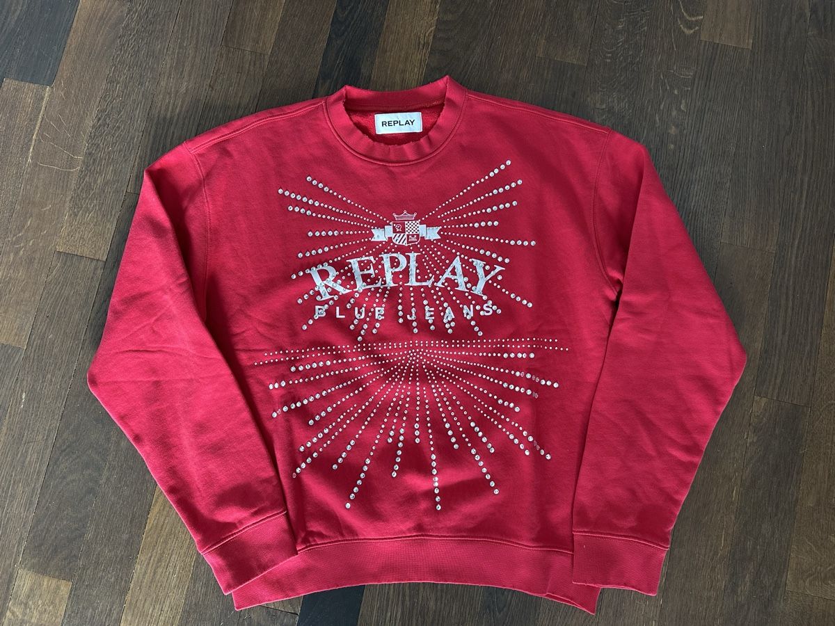 Replay Pullover & Sweatshirts: REPLAY DAMEN PULLOVER-ROT-S-MIT TOLLEN GLITZERSTEINEN-NEU – Neu (gemäss Beschreibung) aus Baar von hasenfrau15