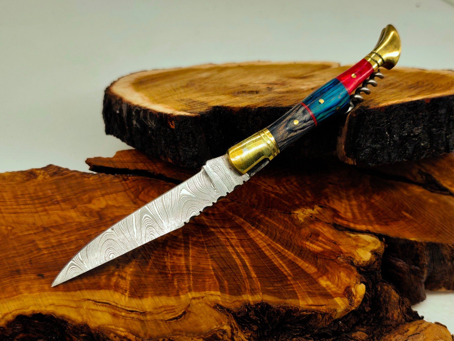 Accessori: Laguiole Damast Messer Klappmesser echtes Damastmesser – Nuovo e nell'imballaggio originale da Arlesheim venduto da Premius_1