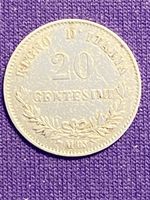 Royaume d’Italie, 20 centimes 1863 Argent 