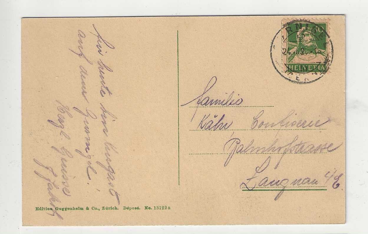 Cartoline postali: Bad Gurnigel, Litho, 1920 – Usato da Spiez venduto da Niesen20 1