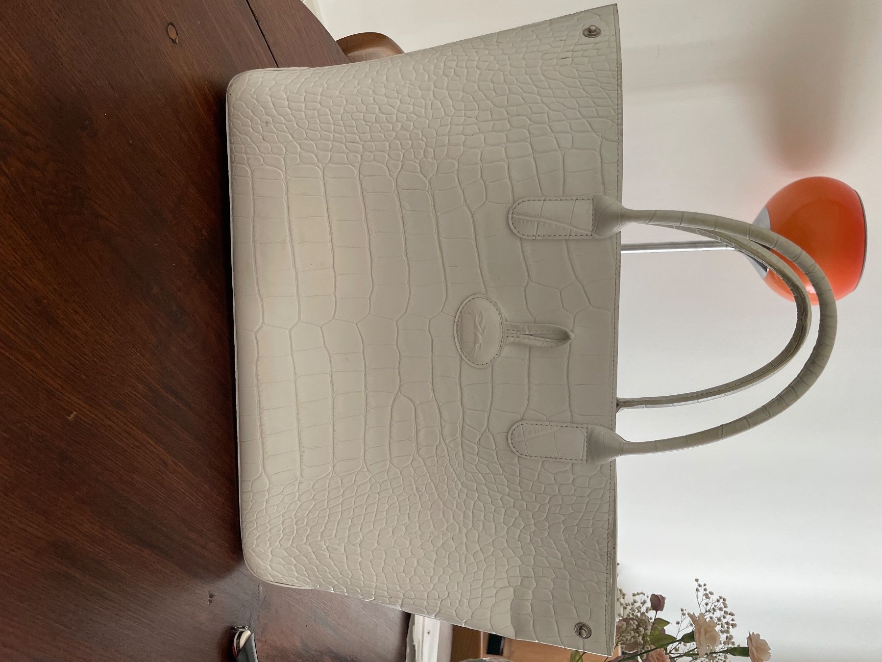 Longchamp Borse da donna: Longchamp Croco Blanc - Sac à Main – Usato da Genève venduto da hg2_yyz7 2