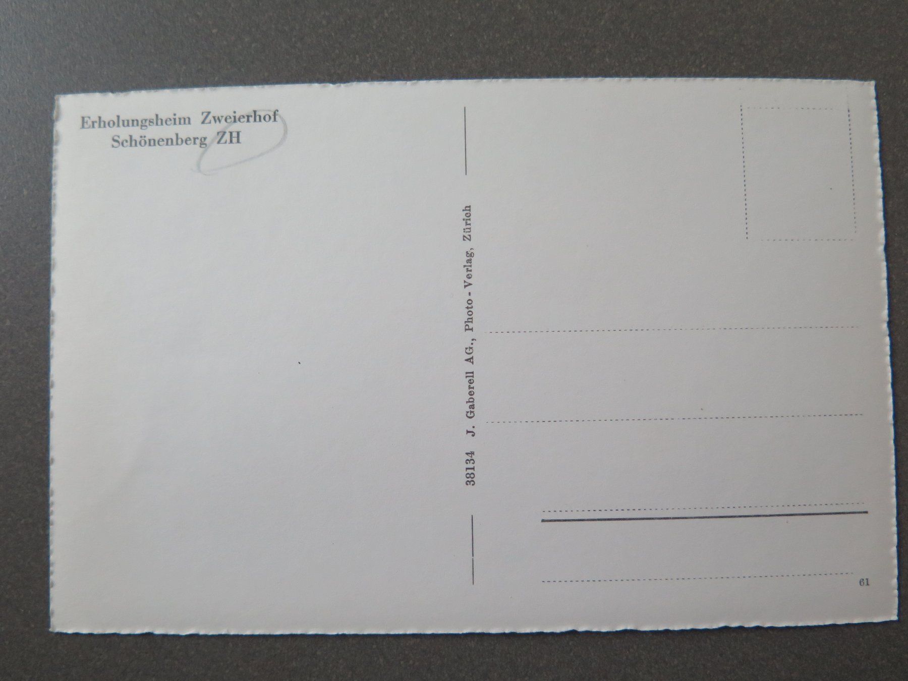 Cartoline postali: SCHÖNENBERG (ZCH.) - ERHOLUNGSHEIM – Usato da Wittenbach venduto da lipasal 1