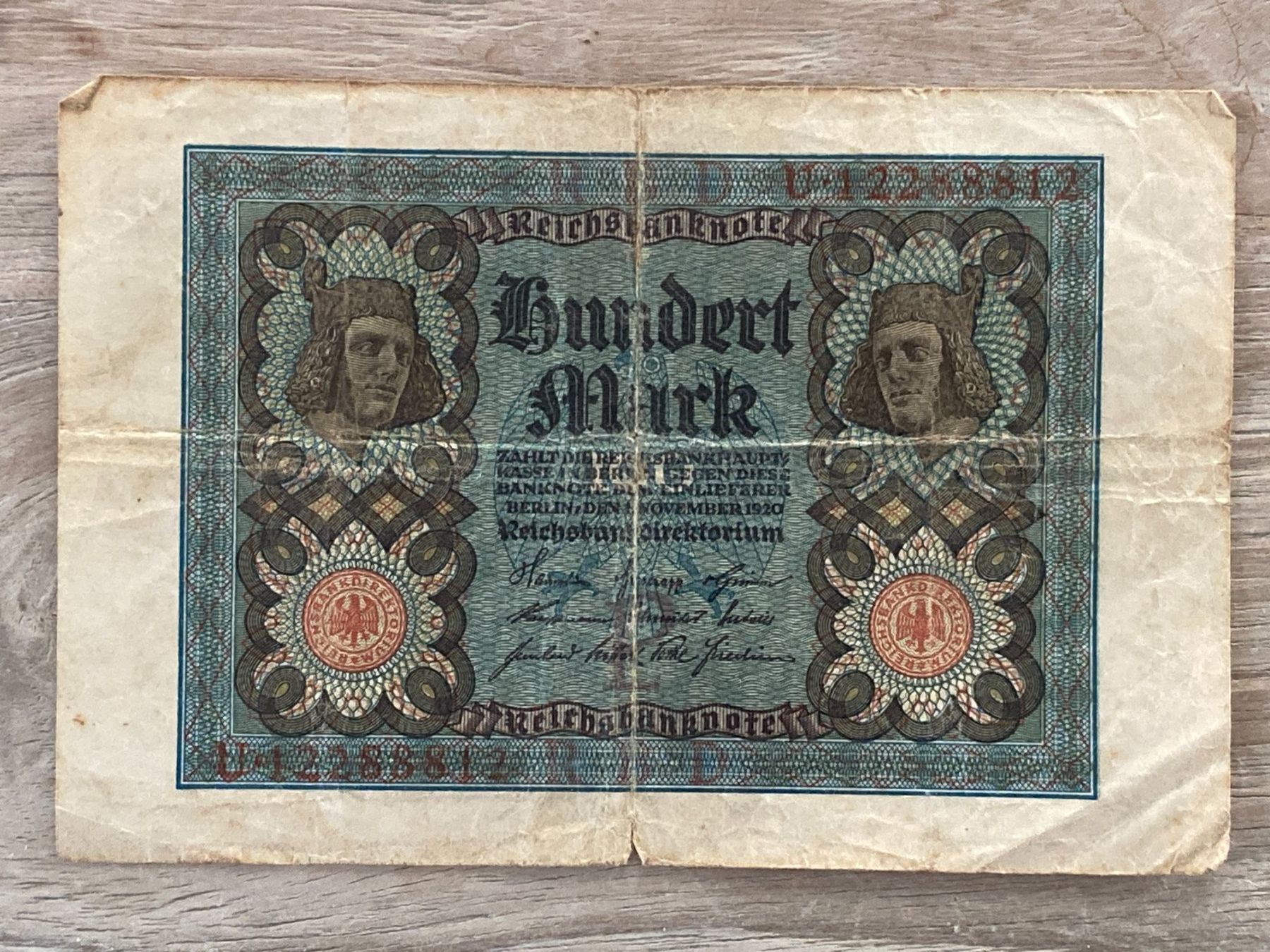 Billets de banque: 1920 Reichsbanknote Hundert Mark – D'occasion à Buchrain par Blochha