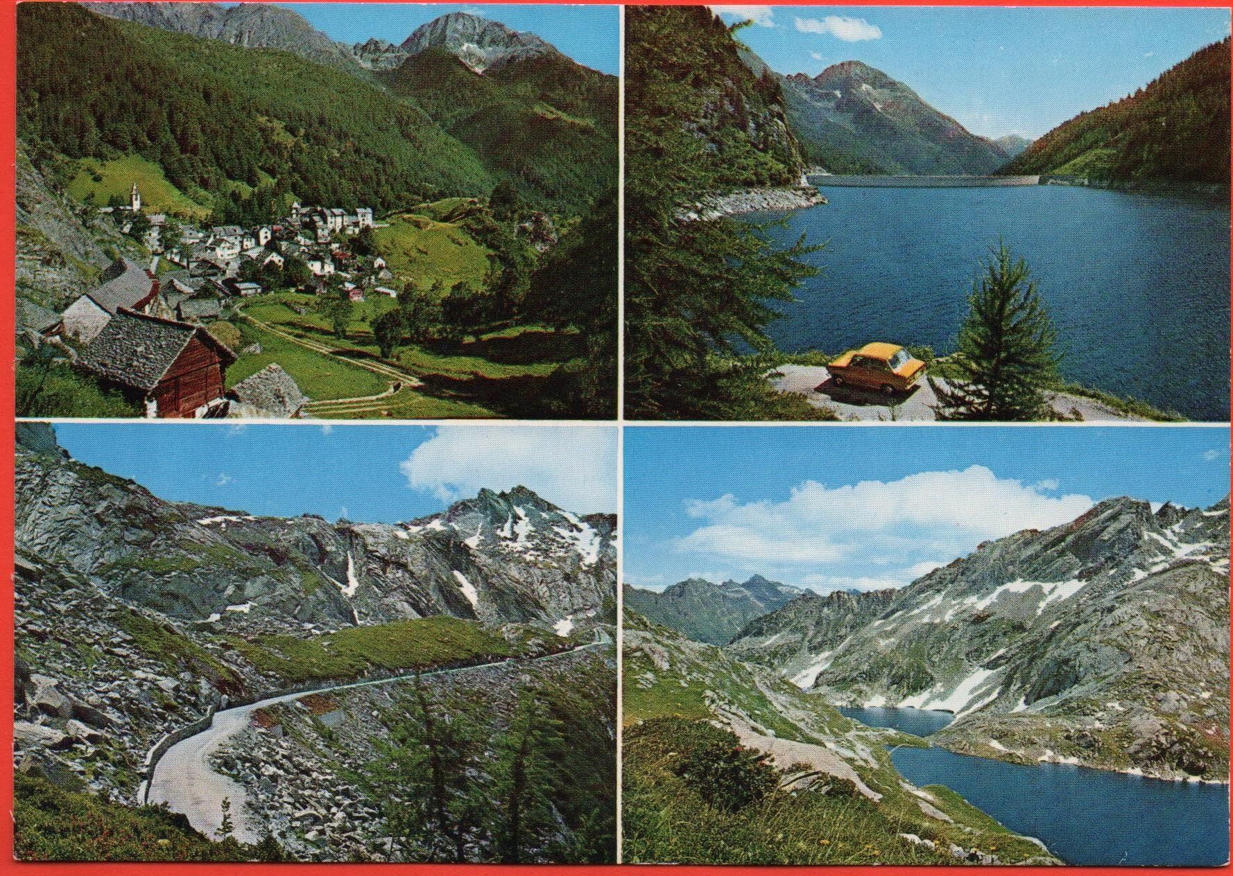 Ansichtskarten: 4-Bild-AK FUSIO Lago Sambuco - Auto – Neu (gemäss Beschreibung) aus Jona von philajona