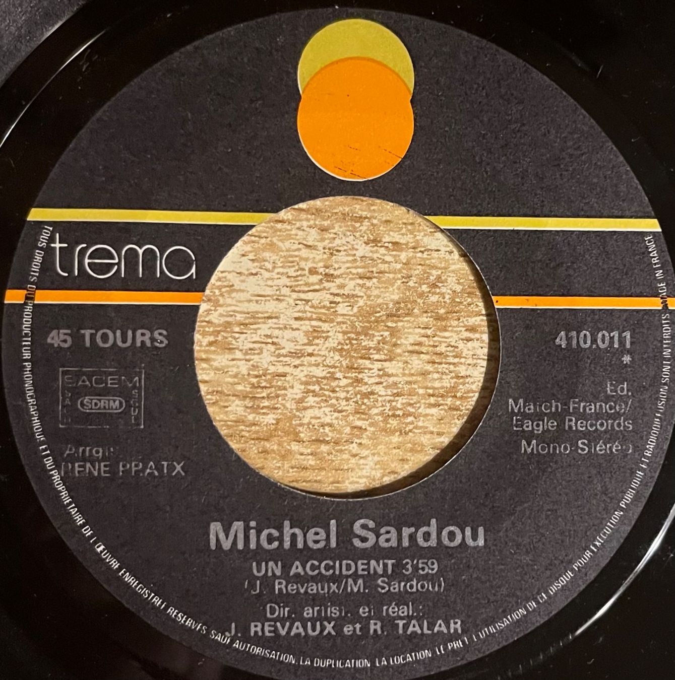 Vinyles: MICHEL SARDOU - UN ACCIDENT – D'occasion à Bussigny par vinyl-pas-cher 2