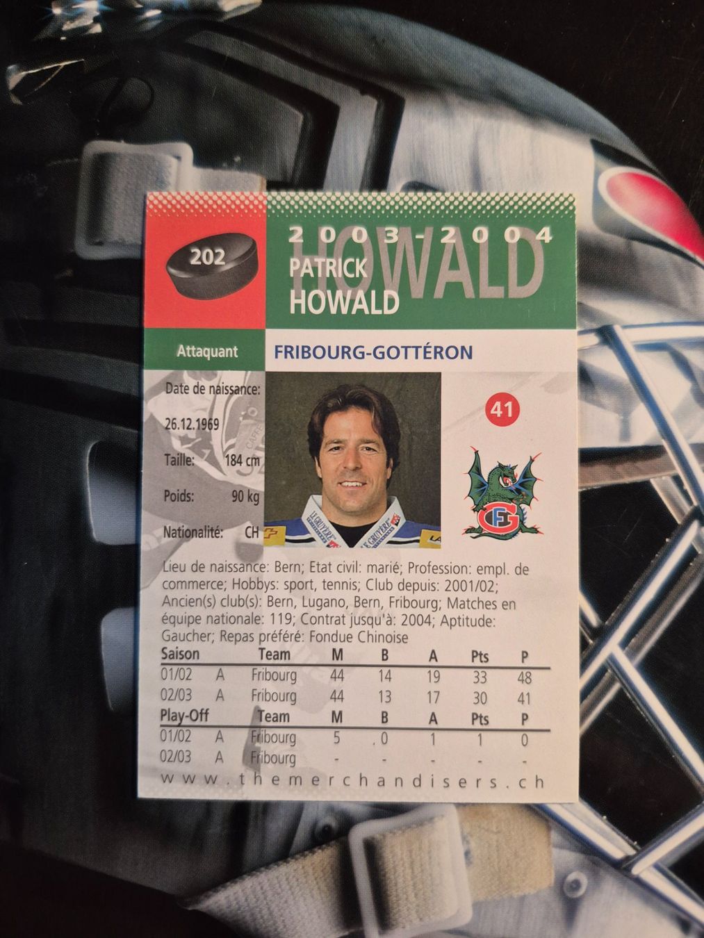 Carte collezionabili: Patrick Howald HC Fribourg Gotteron 2003/04 – Usato da Treiten venduto da Sauber73 1