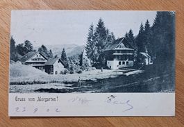 Seltene Ansicht Morgarten, gelaufen Oberägeri 1902