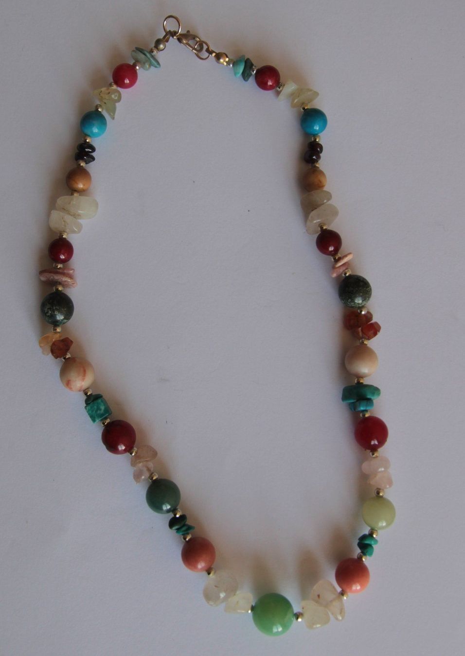 Ketten: AUS NACHLASS: Multi Color Edelstein Schmuck Kette Collier – Gebraucht aus Matten b. Interl von EdelsteineInterlaken 1