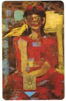 Telefonkarte Kroatien C11 Frau mit Papagei Kunst