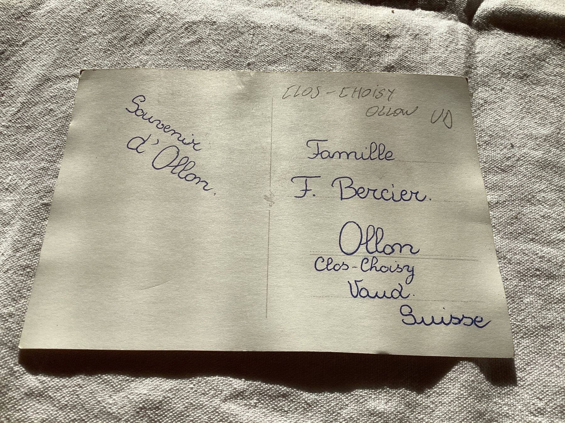 Cartoline postali: Ollon Clos Choisy – Usato da Luc (Ayent) venduto da Rebouille 1