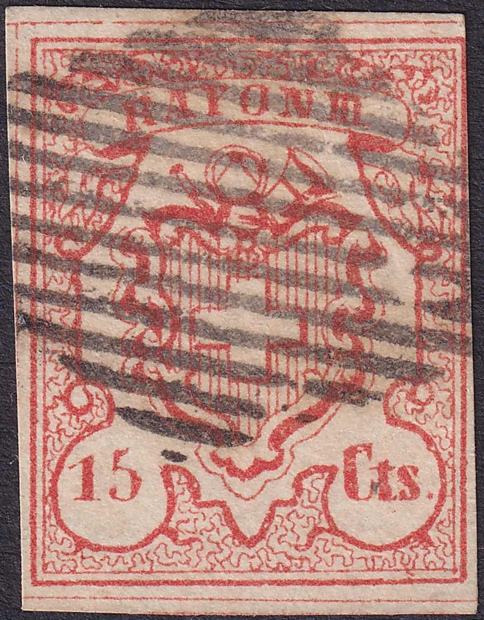Tutti i francobolli: Rayon II, Nr.19 Type 2 OL-I mit Attest, Kat: 1500.-+ – Usato da Sursee venduto da Luzernerraute
