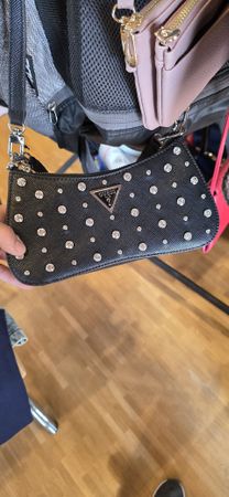 Guess Baguette Tasche Schwarz mit Strass Top Zustand! Neu