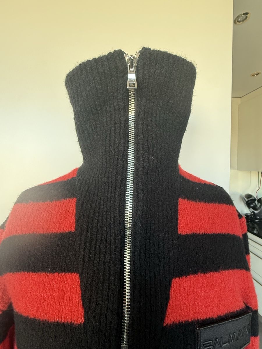 Balmain Maglioni & Felpe: Balmain Red & Black Striped Wool Jumper - Size Large – Usato da Zürich venduto da Jomed6 2