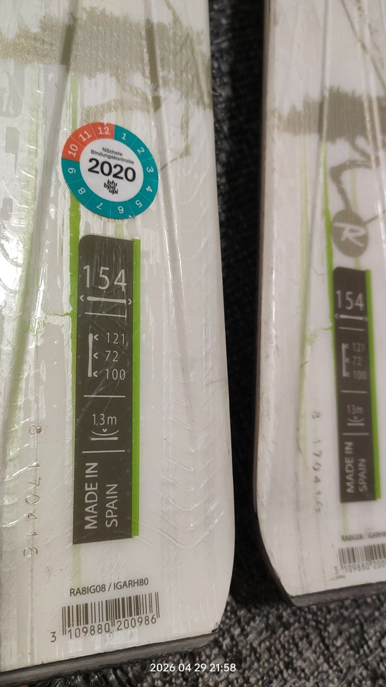 Rossignol Sci: Rossignol Attraxion 154 cm Ski inklusive Bindung – Usato da Liestal venduto da var_zq89 1