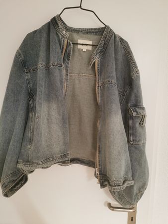 Jeansjacke blau Reissverschluss Grösse M