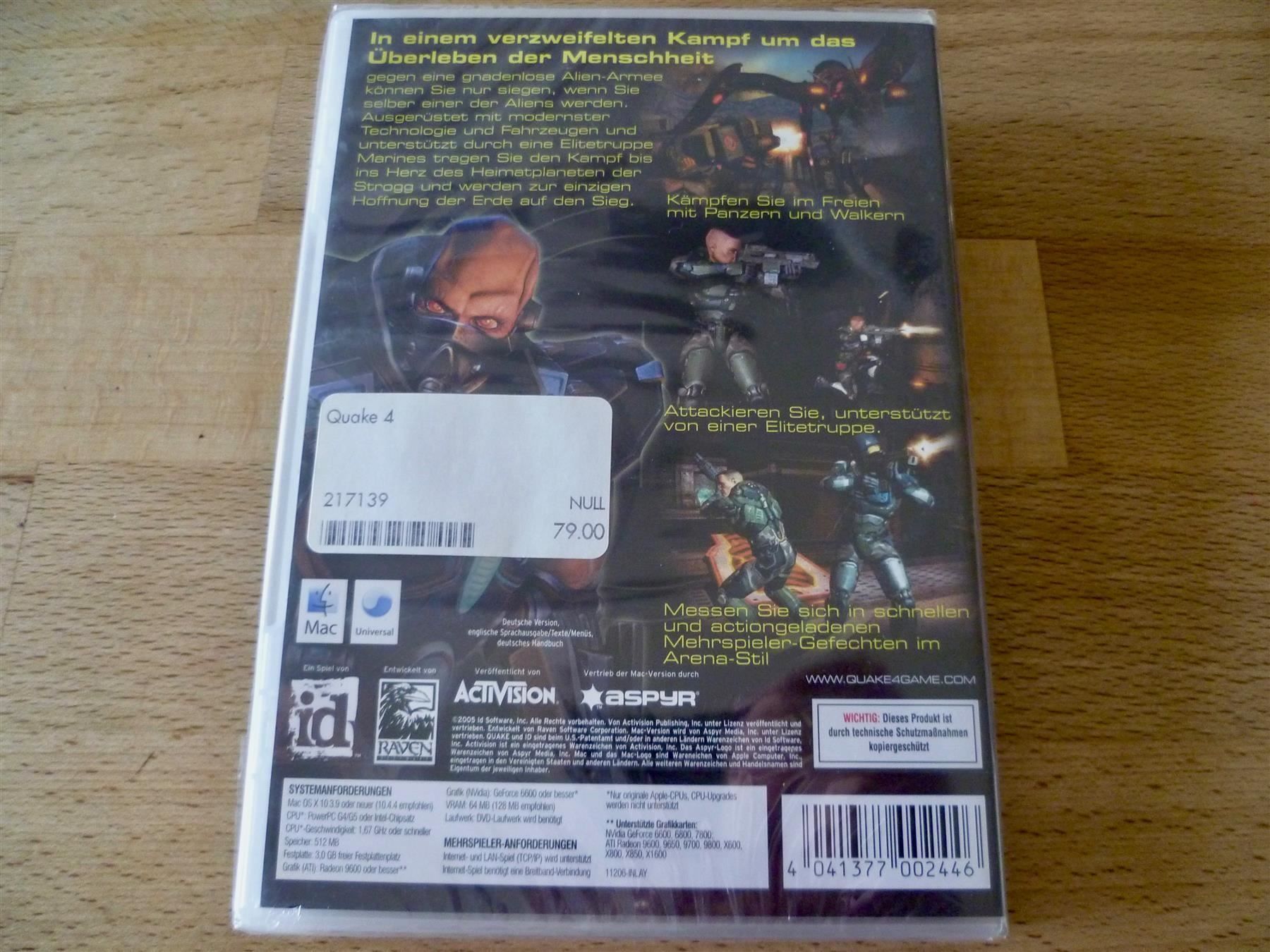 Spiele: Quake 4 - Mac-Game (FABRIKNEU) – Neu und originalverpackt aus Thalwil von ranx 1