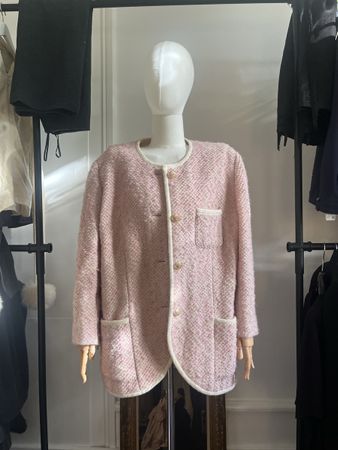 Light/baby pink tweeded jacket size L