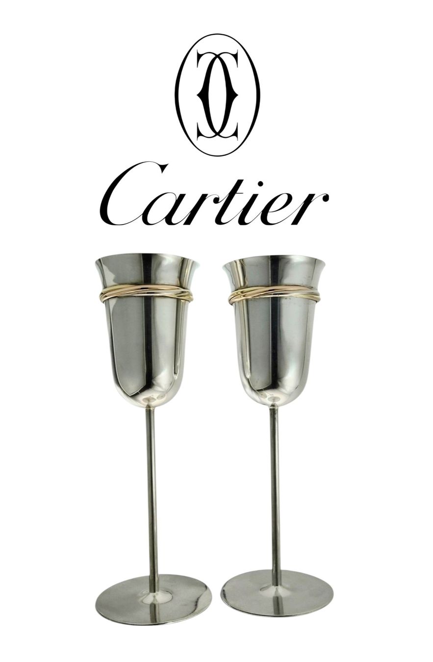 Cartier Couverts: Cartier Trinity Champagnerflöten Paar  925 Silber  – D'occasion à Clarens par Rimany