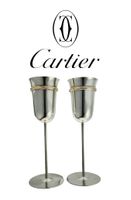 Cartier Trinity Champagnerflöten Paar  925 Silber 