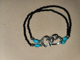 Armband Türkis mir Herz, Heart bracelet, Bracelet cœur,