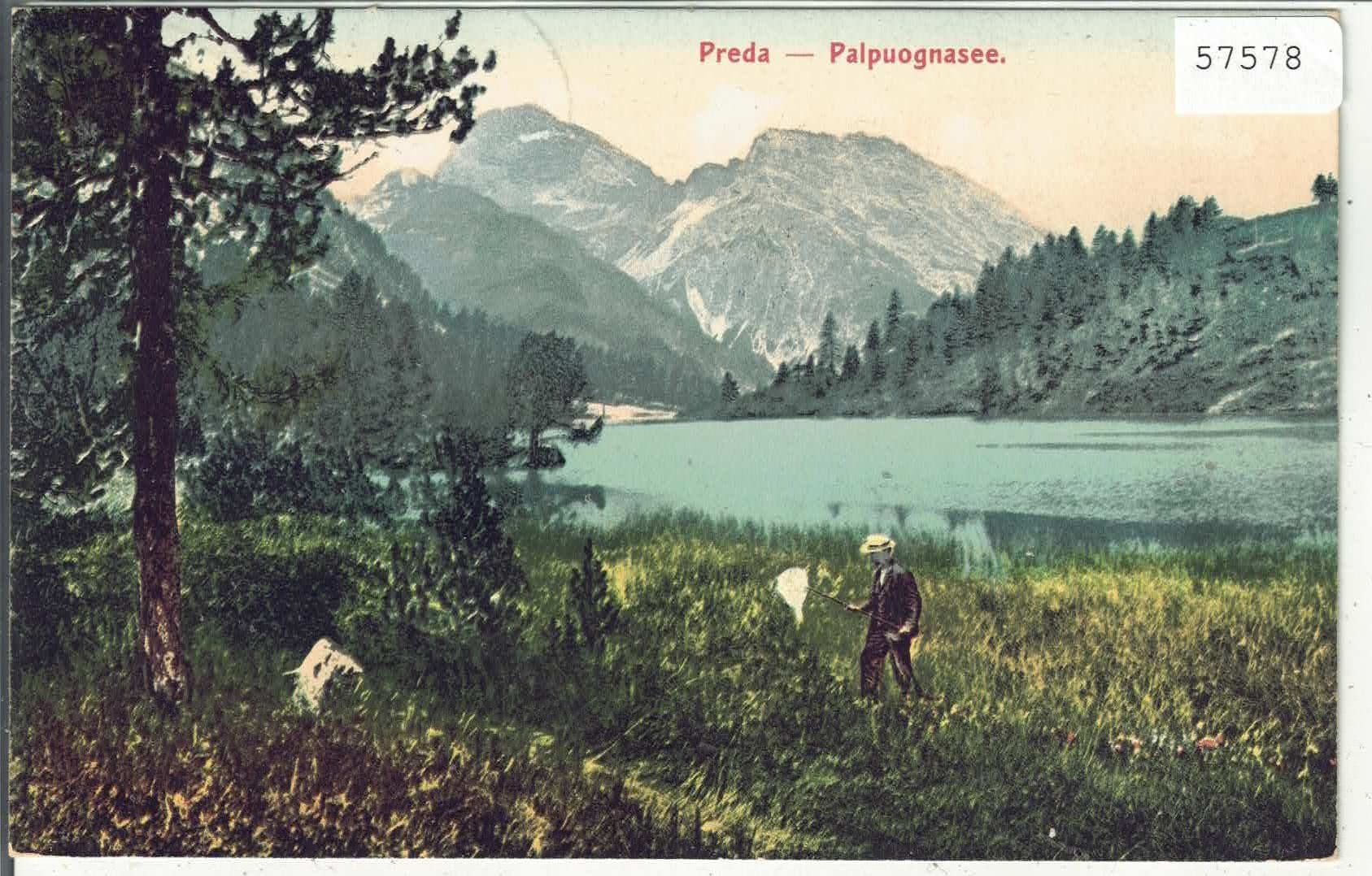 Ansichtskarten: Preda - Palpuognasee - Fischer - Litho – Gebraucht aus Ettingen von Kartenplanet